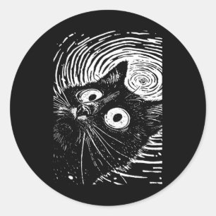 Pegatina Redonda Trippy Cat Pastel Gótico Gótico Grunge Alt Punk We