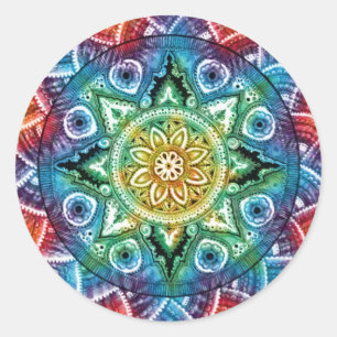 Pegatina Redonda Trippy Mandala