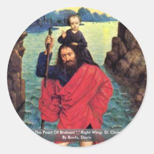 Pegatina Redonda Tríptico la perla de Brabante
