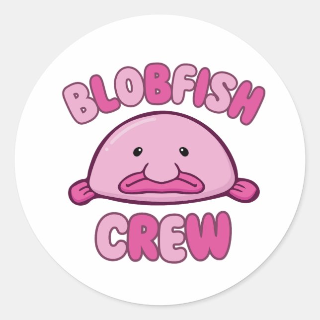 Pegatina Redonda Tripulación de Blobfish (Anverso)