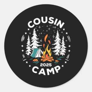 Pegatina Redonda Tripulación de Camping de Verano Prima Campamento