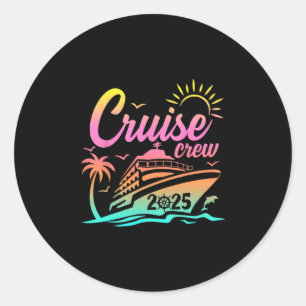 Pegatina Redonda Tripulación de crucero de vacaciones de verano 202