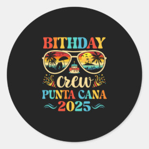 Pegatina Redonda Tripulación de cumpleaños en Punta Cana Crucero de