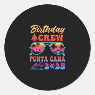 Pegatina Redonda Tripulación de cumpleaños en Punta Cana Vacaciones