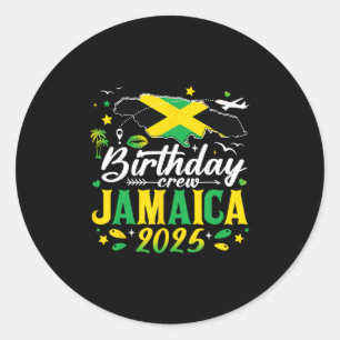 Pegatina Redonda Tripulación de cumpleaños Jamaica 2025 Vacaciones