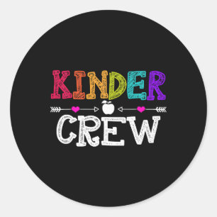 Pegatina Redonda Tripulación de Kinder Ck a la Escuela Maestro de K