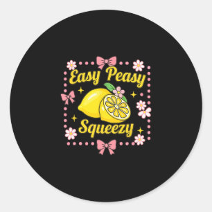 Pegatina Redonda Tripulación de limonada Easy Peasy Lemon Squeezy d