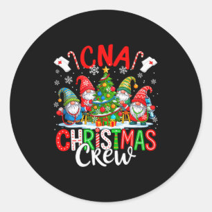 Pegatina Redonda Tripulación de Navidad de Cna Grupo Gnomos Enferme
