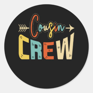 Pegatina Redonda Tripulación de primos