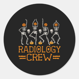 Pegatina Redonda Tripulación de radiología bailando Skeletkin Calab