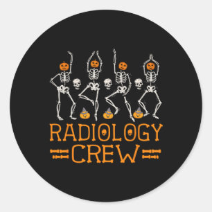 Pegatina Redonda Tripulación de radiología bailando Skeletkin Calab