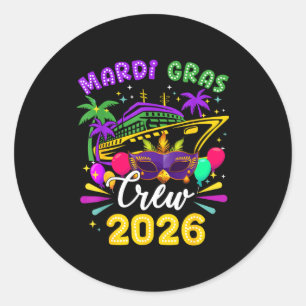 Pegatina Redonda Tripulacion del crucero de Carnaval Mardi Gras 202