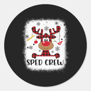 Pegatina Redonda Tripulación Sped Buffalo Cuadro Reno Sombrero Sant