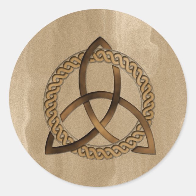 Pegatina Redonda Triquetra Celta Trinity Knot (Anverso)