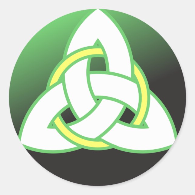 Pegatina Redonda Triquetra Celtic Trinity Knot (Anverso)