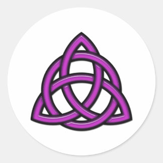 Pegatina Redonda Triquetra Círculo Púrpura