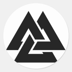 Pegatina Redonda Triquetra del símbolo de Valknut
