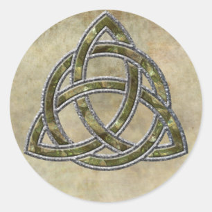 Pegatina Redonda Triquetra Natural