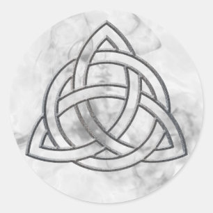 Pegatina Redonda Triquetra Silver Bevel