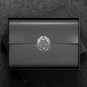 Pegatina Redonda Triquetra Trinity Knot Silvery Faux Metalizado