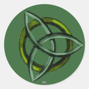 Pegatina Redonda Triquetra (verde)