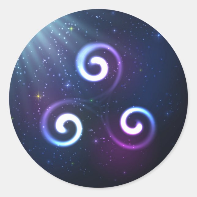 Pegatina Redonda Triskel mágico (Anverso)