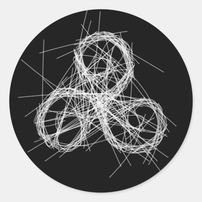 Pegatina Redonda Triskele celta - Símbolo de espiral triple. (Anverso)