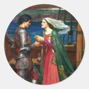 Pegatina Redonda Tristán e Isolda, c. 1916 por John Waterhouse