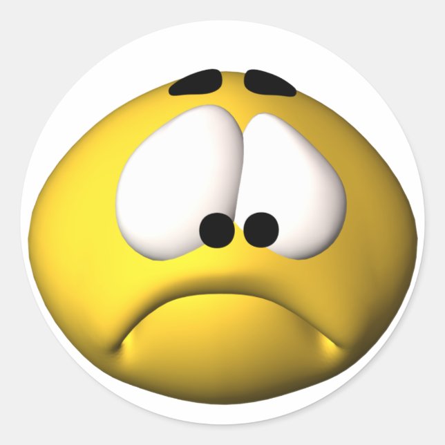 Pegatina Redonda triste (Anverso)