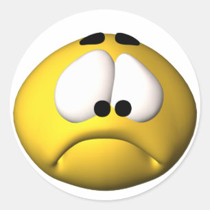 Pegatina Redonda triste