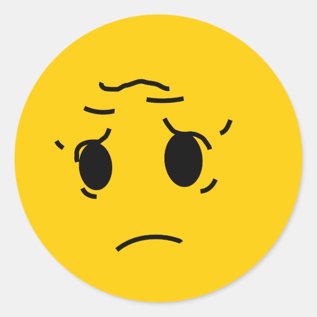 Pegatina Redonda triste (Anverso)