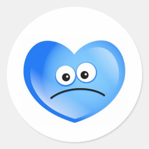 Pegatina Redonda Triste corazón