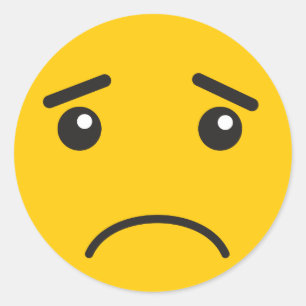 Pegatina Redonda Triste Emoji