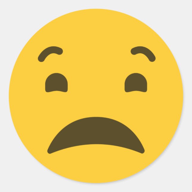 Pegatina Redonda Triste Emoji (Anverso)