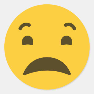 Pegatina Redonda Triste Emoji