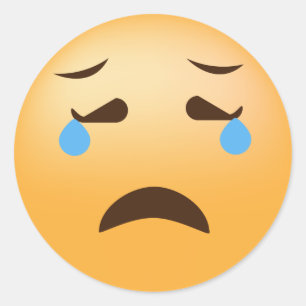 Pegatina Redonda Triste Emoji