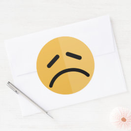 Pegatina Redonda Triste Emoji