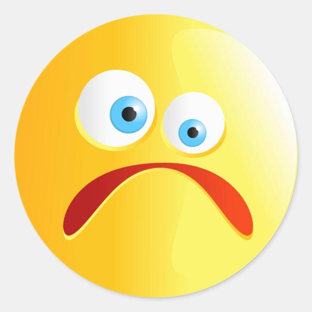 Pegatina Redonda Triste militud amarilla (Anverso)