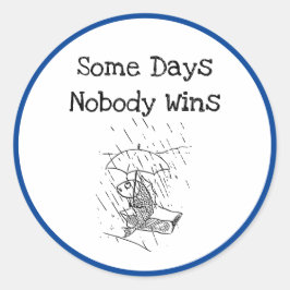 Pegatina Redonda Triste Personalizado Fish Bad Day Sympathy