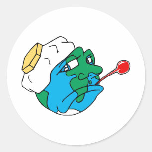 Pegatina Redonda Triste planeta