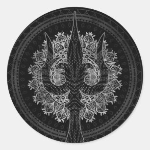 Pegatina Redonda Trisula - Trident de Shiva