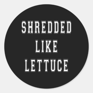 Pegatina Redonda Triturado como Lettuce Bodybuilding Funny Tee Shir