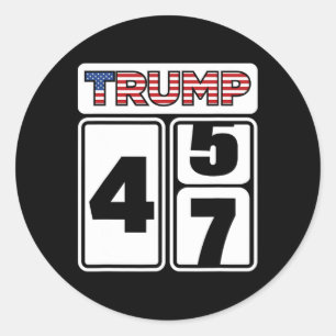Pegatina Redonda Triunfo de Trump 2025 Elección 47 Victoria Ganar P