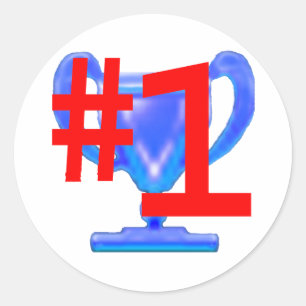Pegatina Redonda Trofeo Blue Cup jGibney Los regalos de Zazzle MUSE