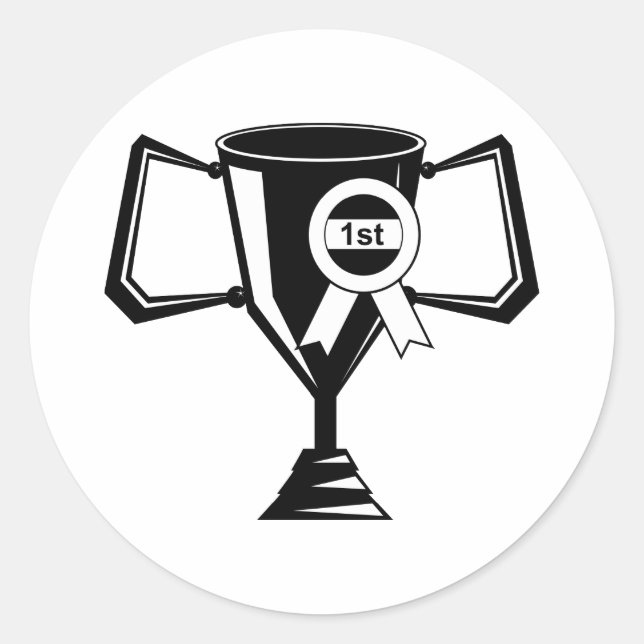 Pegatina Redonda Trofeo de los ganadores (Anverso)