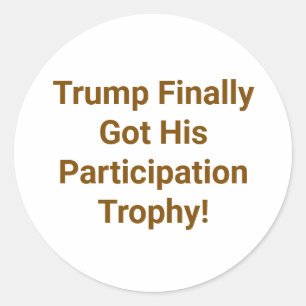 Pegatina Redonda Trofeo de Participación de Trump Hankamer Artjunkh