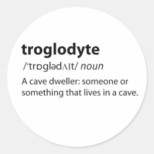 Pegatina Redonda Troglodyte - Espeleología divertida de castores de