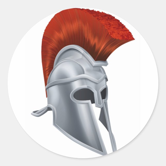 Pegatina Redonda Trojan Helmet (Anverso)