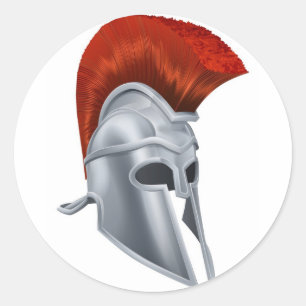 Pegatina Redonda Trojan Helmet