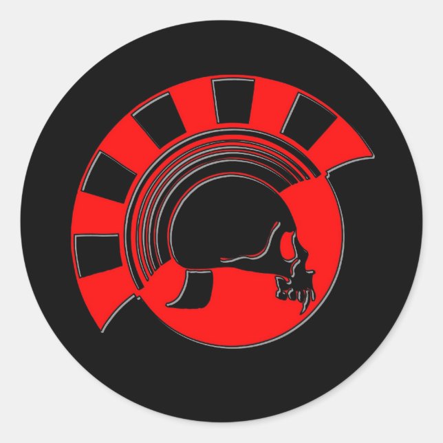 Pegatina Redonda Trojan Skull (Anverso)